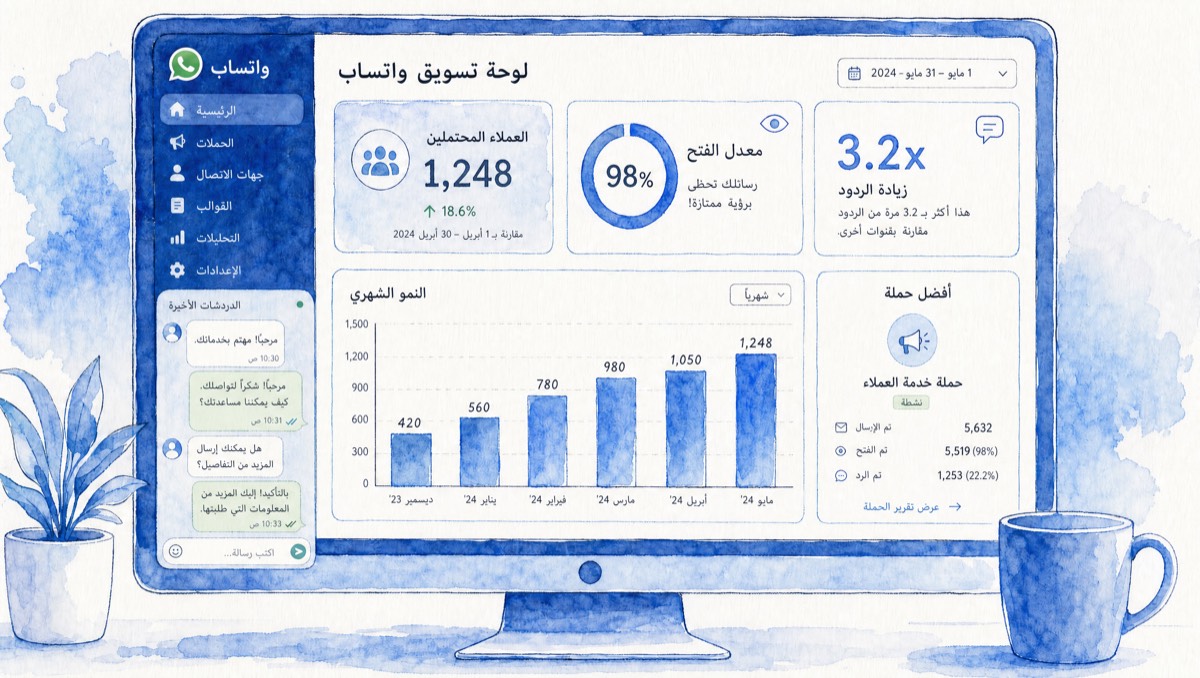 لوحة تسويق واتساب - وصول غروث